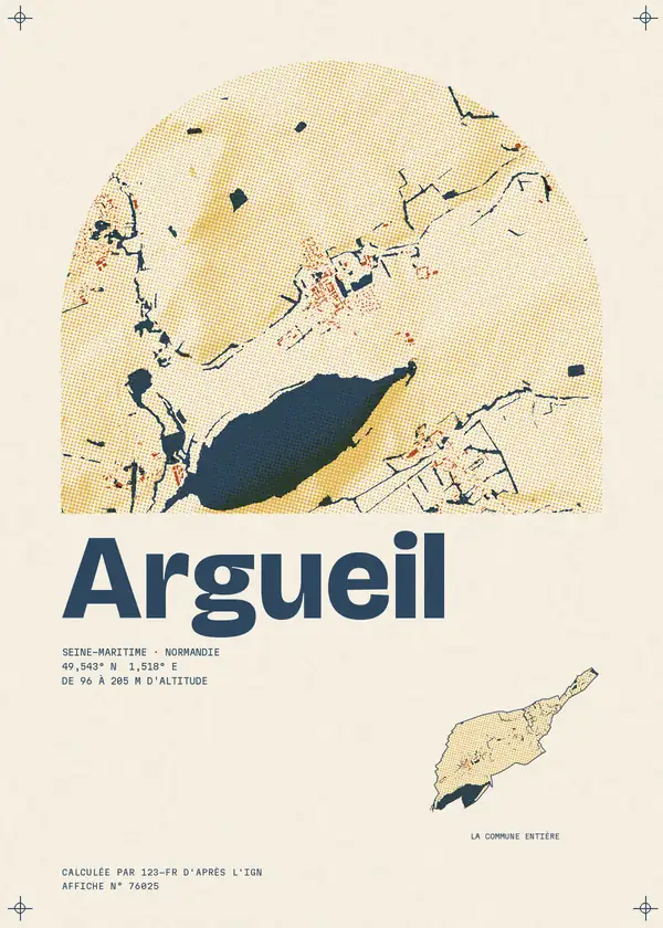 Affiche de Argueil, calculée par 123-fr d'après l'IGN