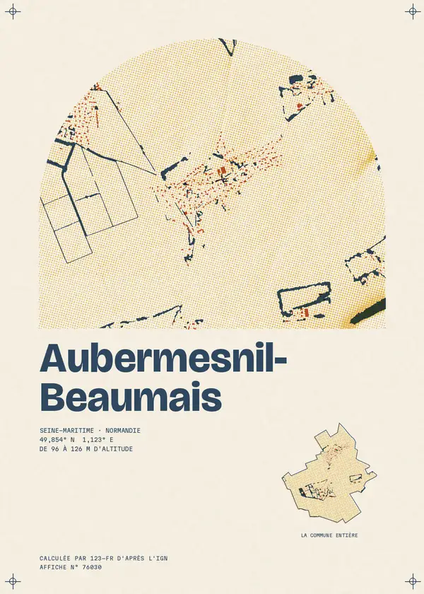 Affiche de Aubermesnil-Beaumais, calculée par 123-fr d'après l'IGN