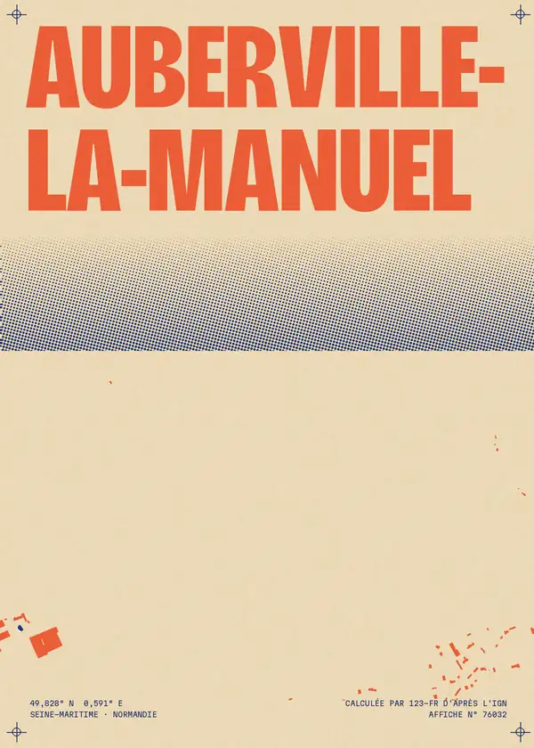 Affiche de Auberville-la-Manuel, calculée par 123-fr d'après l'IGN