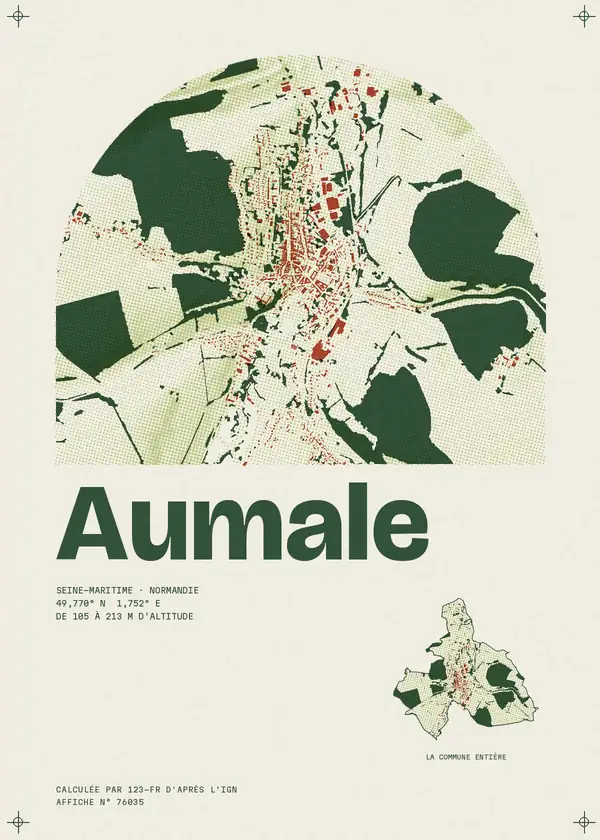 Affiche de Aumale, calculée par 123-fr d'après l'IGN