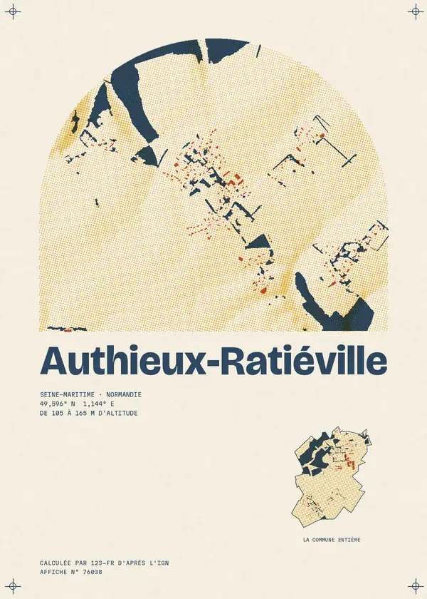 Affiche de Authieux-Ratiéville, calculée par 123-fr d'après l'IGN