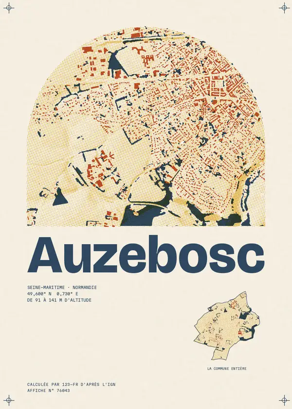 Affiche de Auzebosc, calculée par 123-fr d'après l'IGN