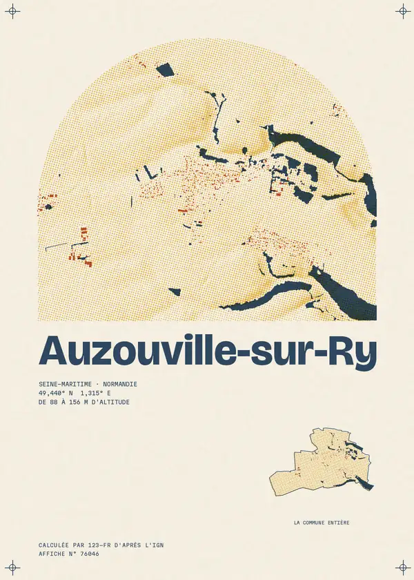 Affiche de Auzouville-sur-Ry, calculée par 123-fr d'après l'IGN