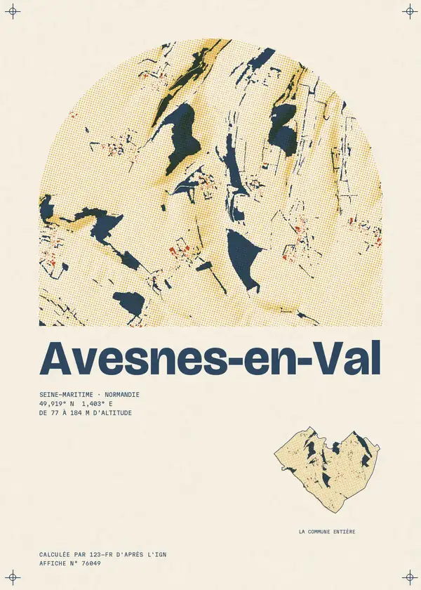Affiche de Avesnes-en-Val, calculée par 123-fr d'après l'IGN