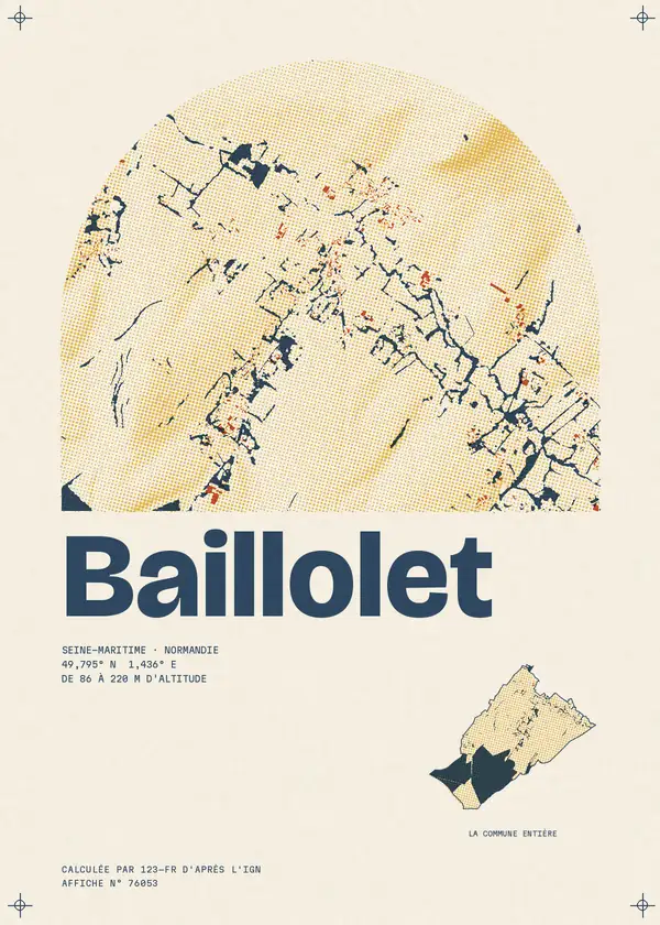 Affiche de Baillolet, calculée par 123-fr d'après l'IGN