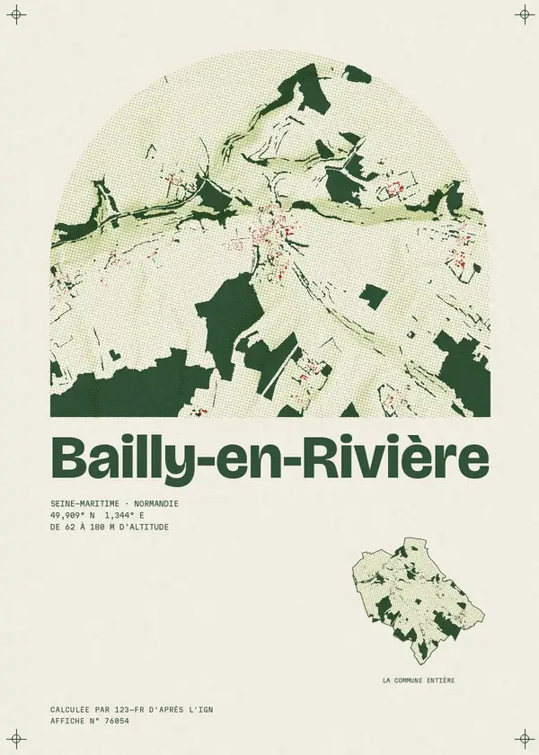 Affiche de Bailly-en-Rivière, calculée par 123-fr d'après l'IGN