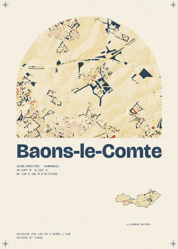 Affiche de Baons-le-Comte, calculée par 123-fr d'après l'IGN