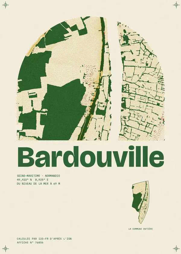 Affiche de Bardouville, calculée par 123-fr d'après l'IGN