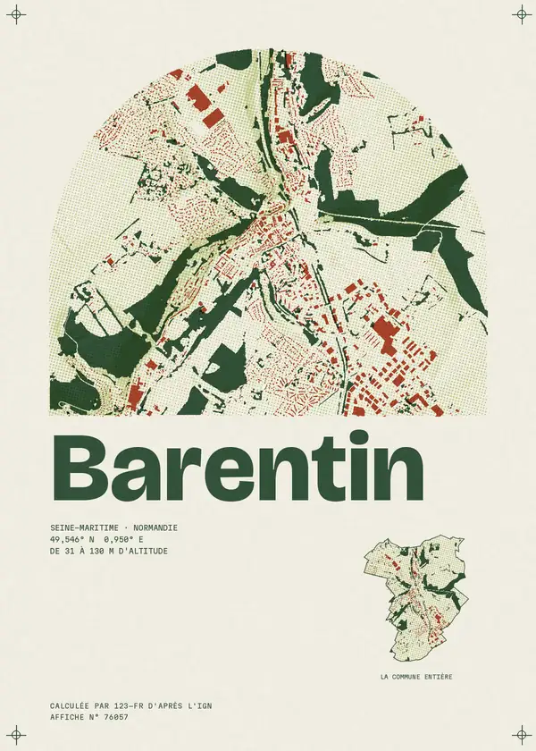 Affiche de Barentin, calculée par 123-fr d'après l'IGN