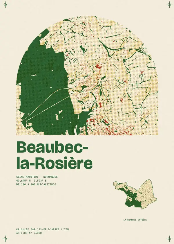 Affiche de Beaubec-la-Rosière, calculée par 123-fr d'après l'IGN