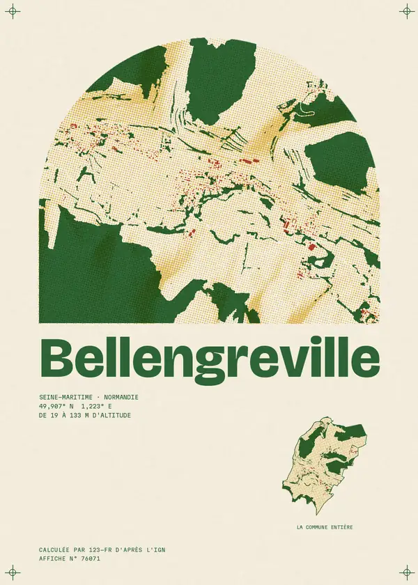 Affiche de Bellengreville, calculée par 123-fr d'après l'IGN