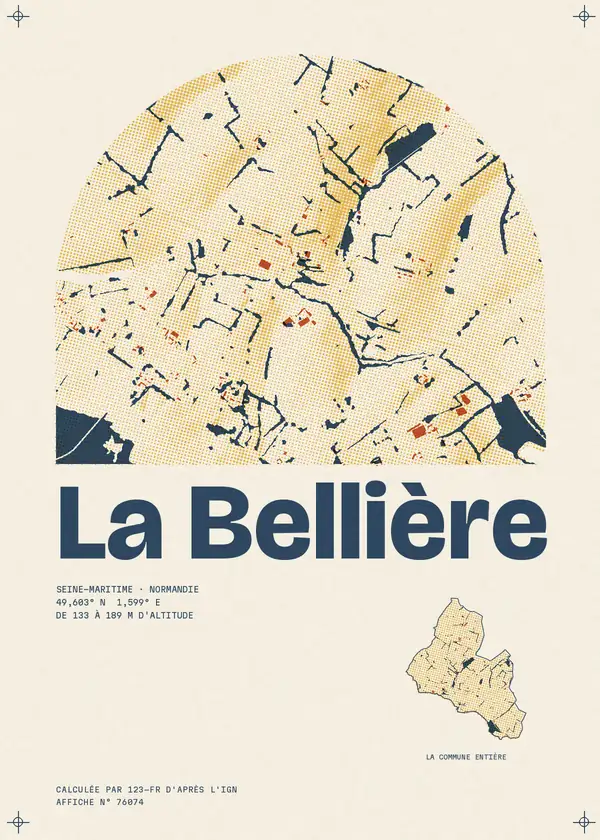 Affiche de La Bellière, calculée par 123-fr d'après l'IGN