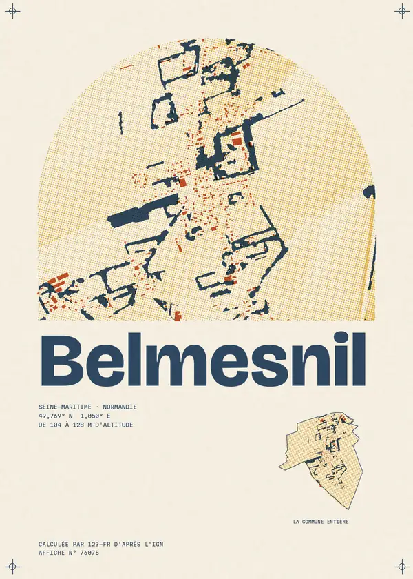 Affiche de Belmesnil, calculée par 123-fr d'après l'IGN