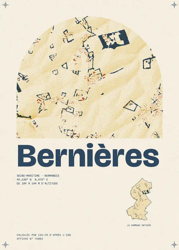 Affiche de Bernières, calculée par 123-fr d'après l'IGN