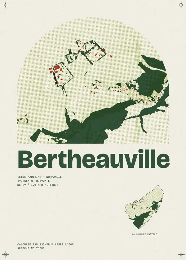 Affiche de Bertheauville, calculée par 123-fr d'après l'IGN