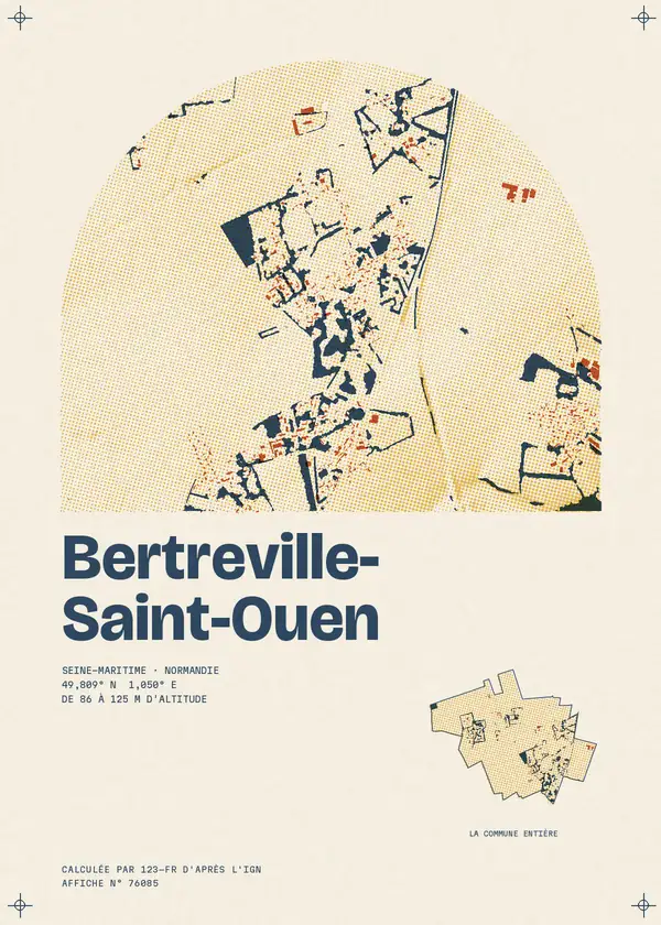 Affiche de Bertreville-Saint-Ouen, calculée par 123-fr d'après l'IGN