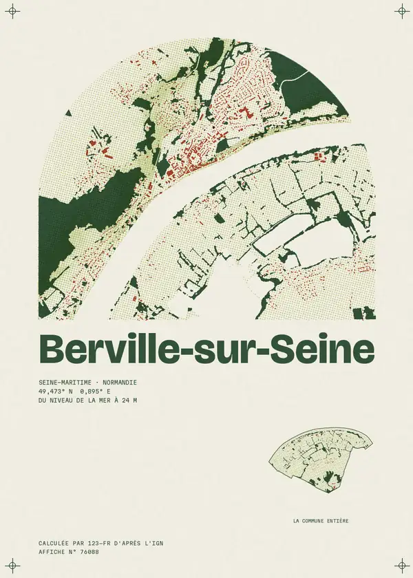 Affiche de Berville-sur-Seine, calculée par 123-fr d'après l'IGN