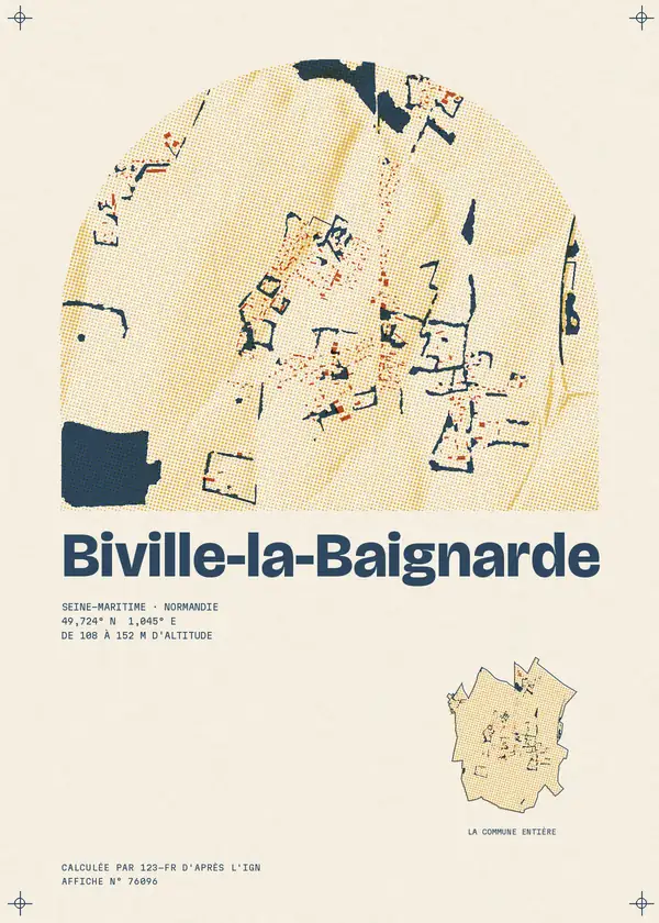 Affiche de Biville-la-Baignarde, calculée par 123-fr d'après l'IGN