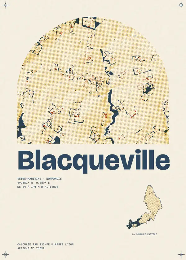 Affiche de Blacqueville, calculée par 123-fr d'après l'IGN