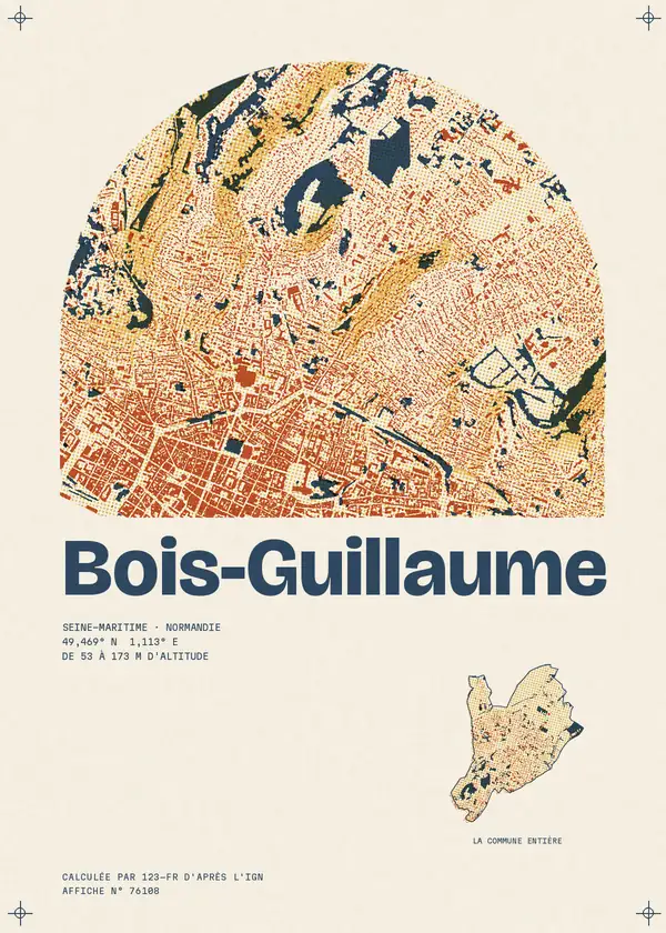 Affiche de Bois-Guillaume, calculée par 123-fr d'après l'IGN
