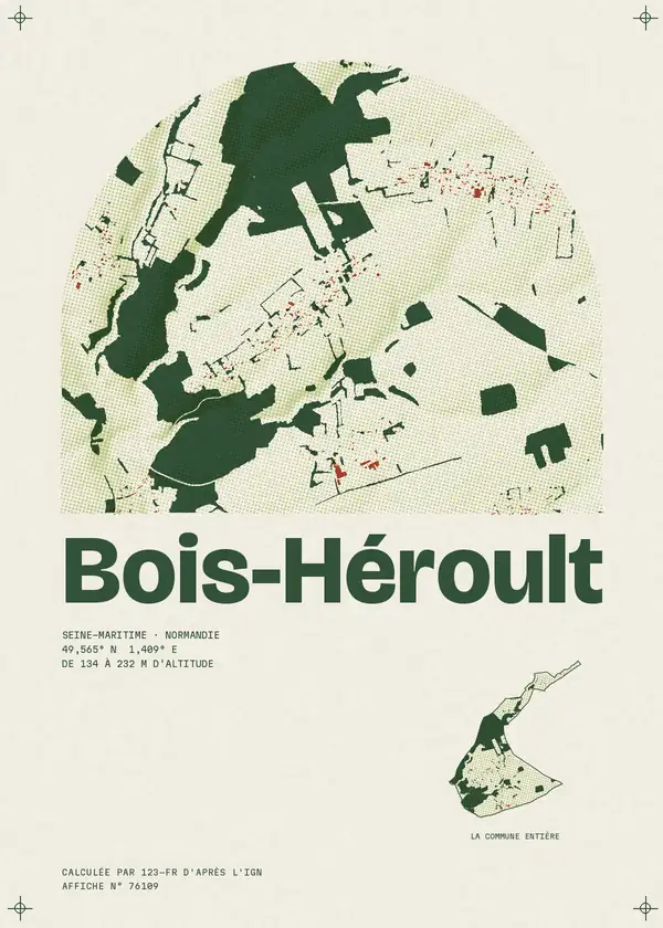 Affiche de Bois-Héroult, calculée par 123-fr d'après l'IGN