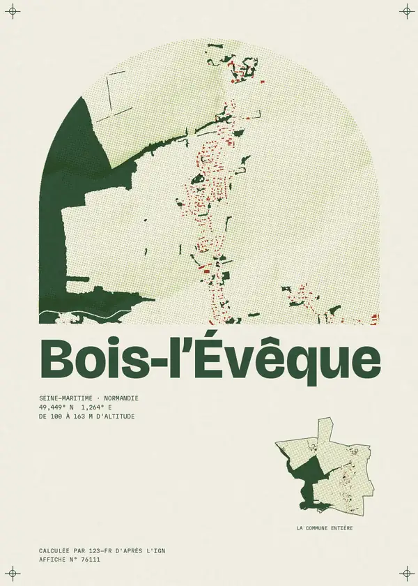 Affiche de Bois-l'Évêque, calculée par 123-fr d'après l'IGN