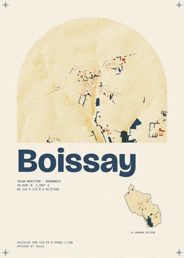 Affiche de Boissay, calculée par 123-fr d'après l'IGN