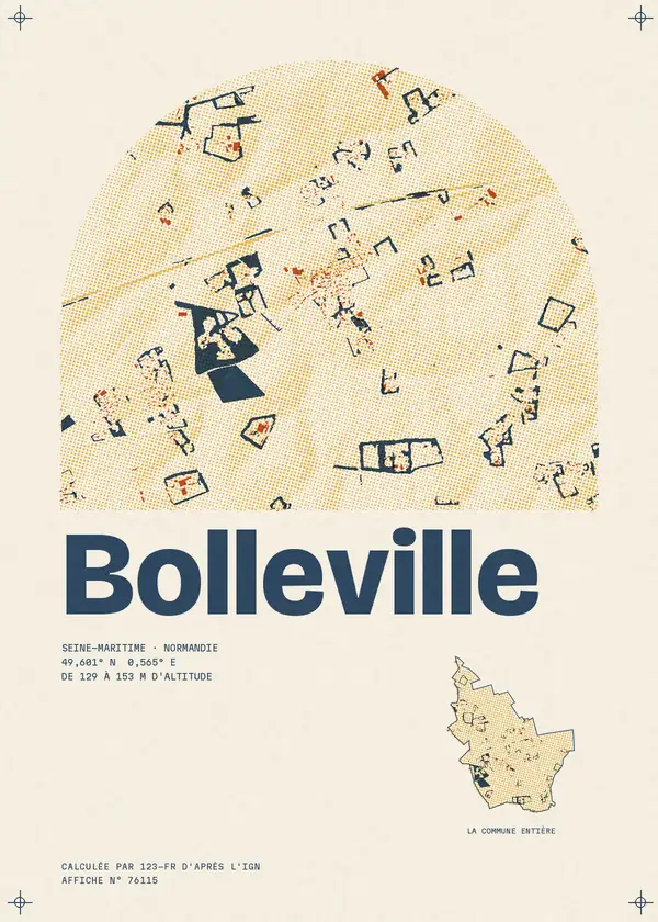 Affiche de Bolleville, calculée par 123-fr d'après l'IGN