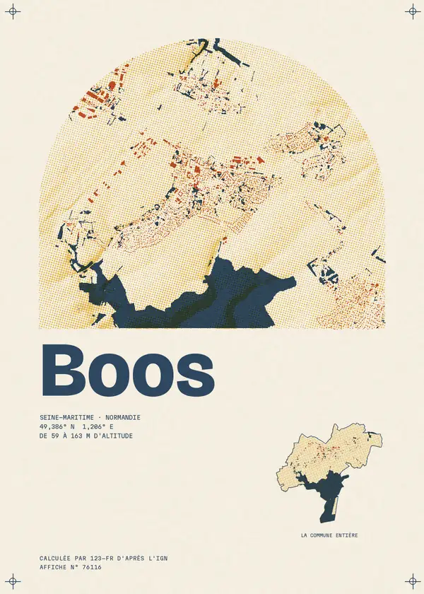 Affiche de Boos, calculée par 123-fr d'après l'IGN