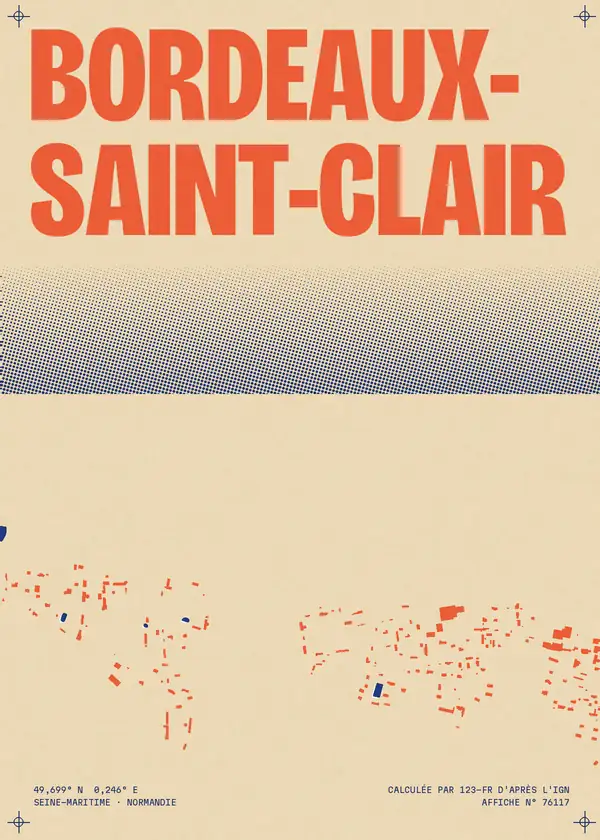 Affiche de Bordeaux-Saint-Clair, calculée par 123-fr d'après l'IGN