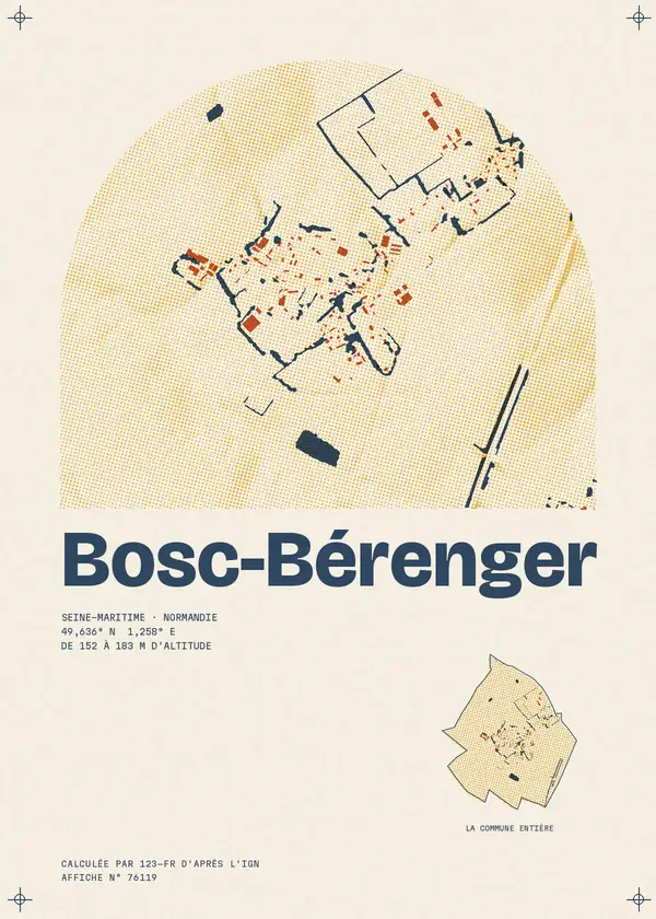 Affiche de Bosc-Bérenger, calculée par 123-fr d'après l'IGN