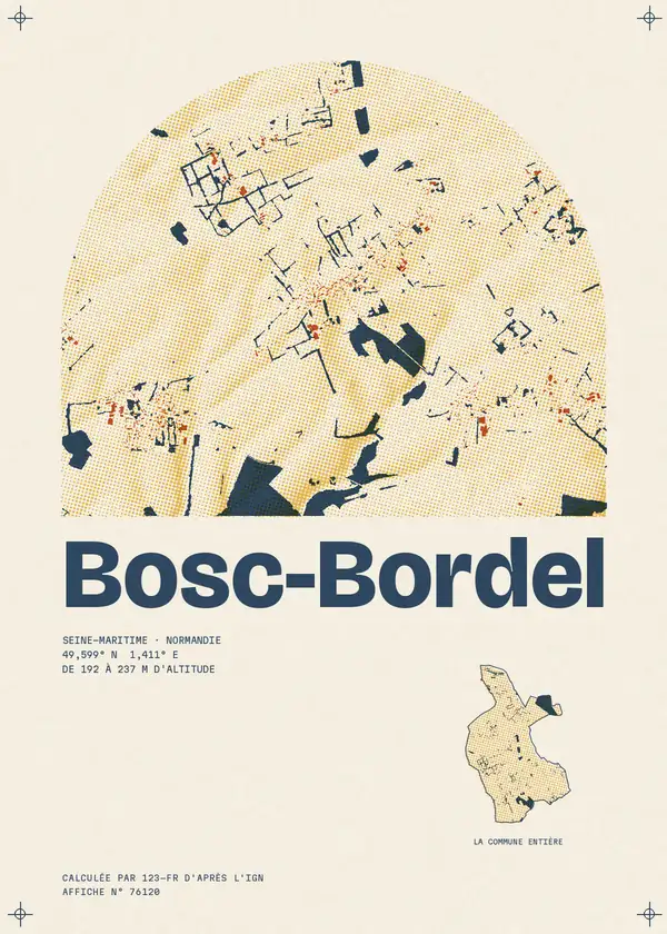 Affiche de Bosc-Bordel, calculée par 123-fr d'après l'IGN