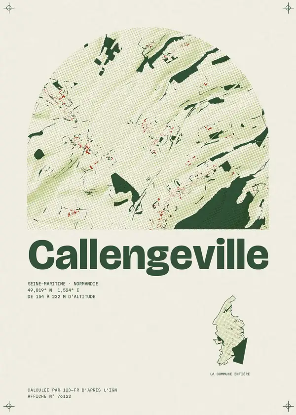 Affiche de Callengeville, calculée par 123-fr d'après l'IGN