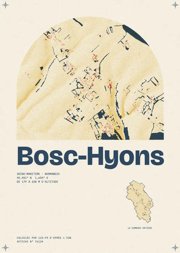 Affiche de Bosc-Hyons, calculée par 123-fr d'après l'IGN