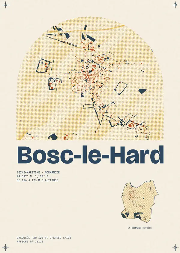 Affiche de Bosc-le-Hard, calculée par 123-fr d'après l'IGN