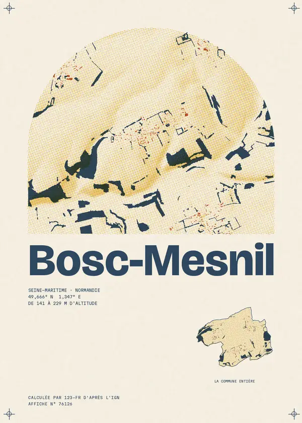 Affiche de Bosc-Mesnil, calculée par 123-fr d'après l'IGN