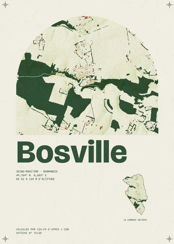 Affiche de Bosville, calculée par 123-fr d'après l'IGN