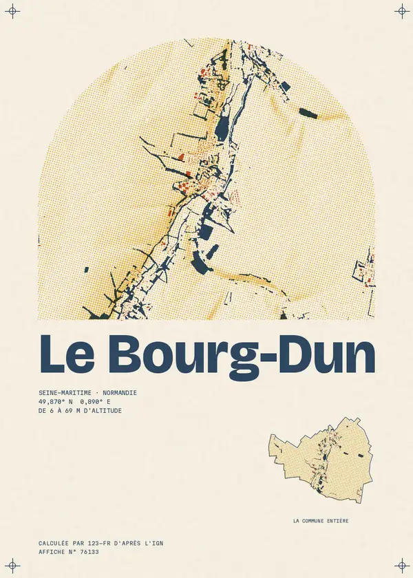 Affiche de Le Bourg-Dun, calculée par 123-fr d'après l'IGN