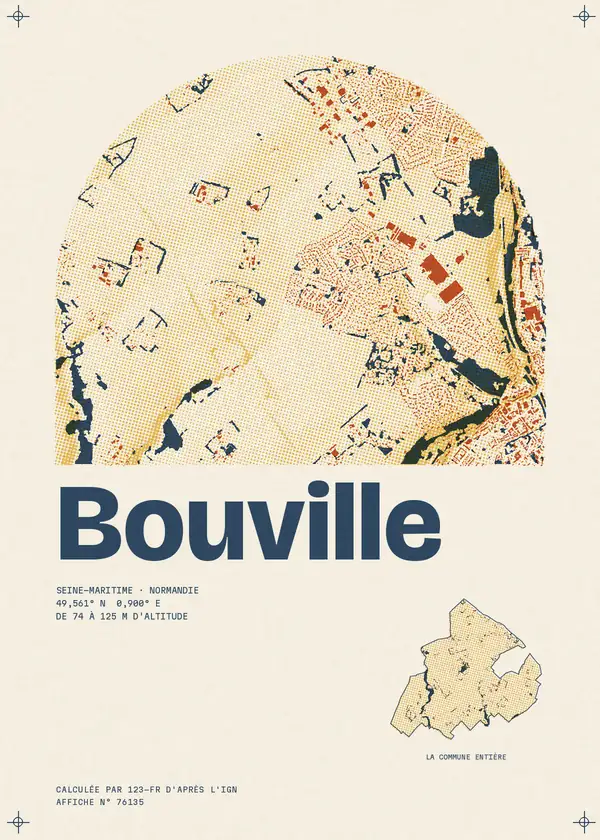 Affiche de Bouville, calculée par 123-fr d'après l'IGN