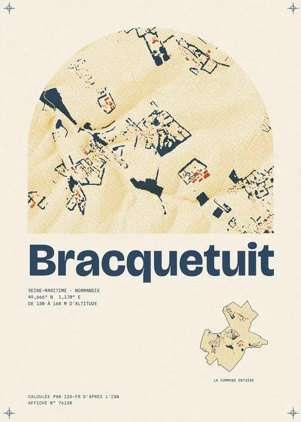 Affiche de Bracquetuit, calculée par 123-fr d'après l'IGN