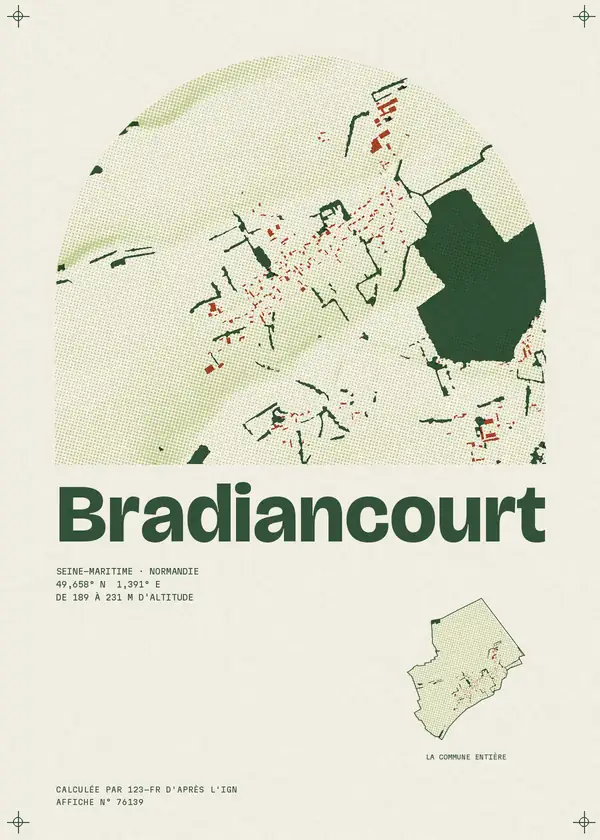 Affiche de Bradiancourt, calculée par 123-fr d'après l'IGN