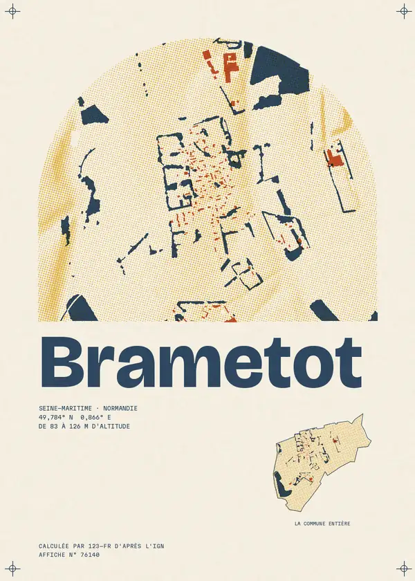 Affiche de Brametot, calculée par 123-fr d'après l'IGN