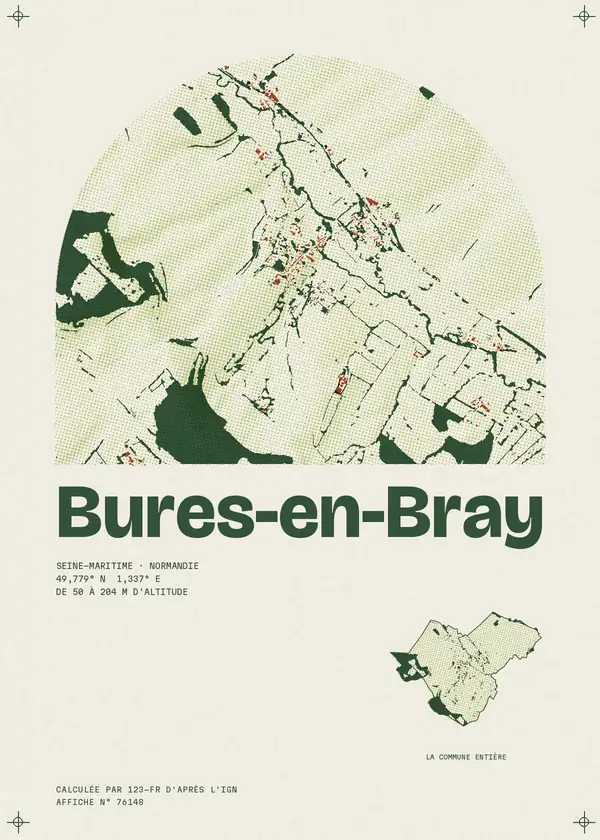 Affiche de Bures-en-Bray, calculée par 123-fr d'après l'IGN