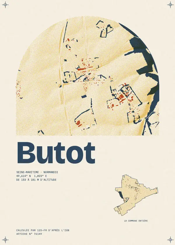 Affiche de Butot, calculée par 123-fr d'après l'IGN