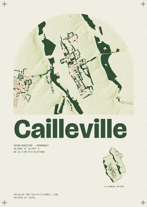 Affiche de Cailleville, calculée par 123-fr d'après l'IGN