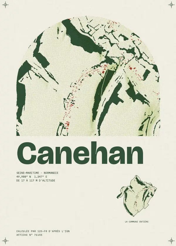 Affiche de Canehan, calculée par 123-fr d'après l'IGN