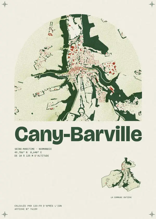 Affiche de Cany-Barville, calculée par 123-fr d'après l'IGN
