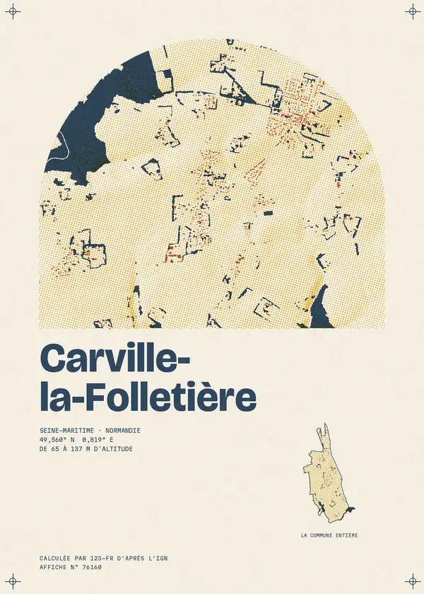 Affiche de Carville-la-Folletière, calculée par 123-fr d'après l'IGN