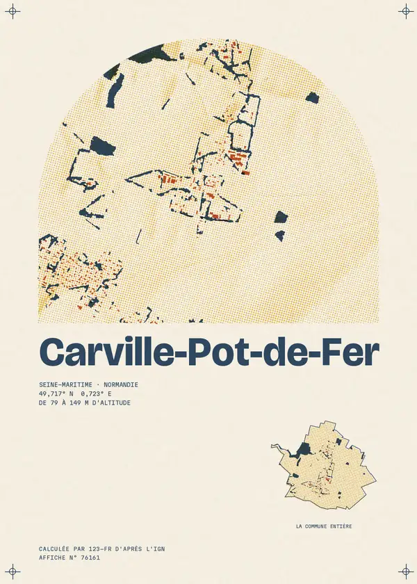 Affiche de Carville-Pot-de-Fer, calculée par 123-fr d'après l'IGN