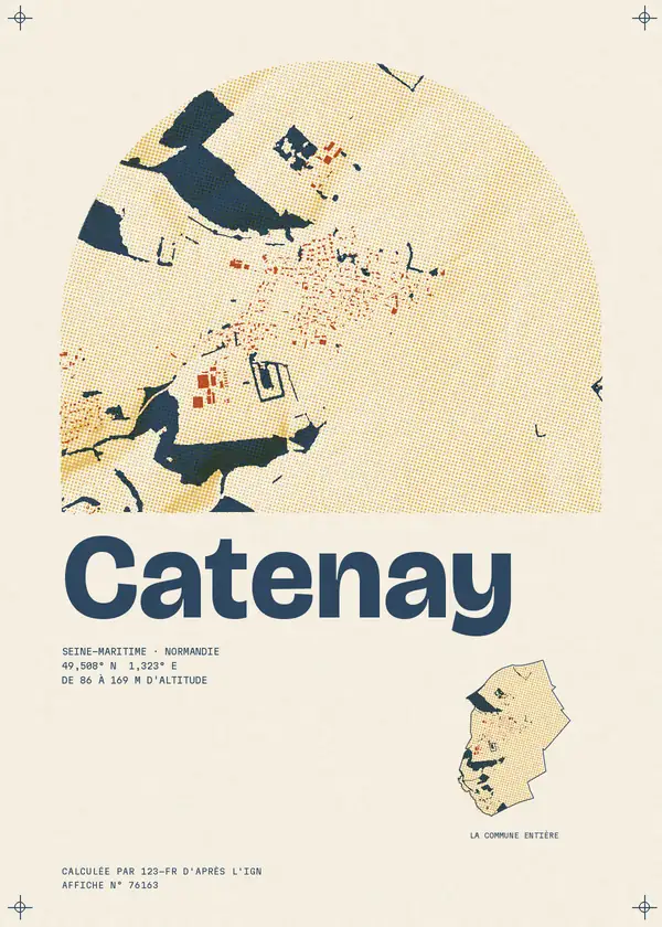 Affiche de Catenay, calculée par 123-fr d'après l'IGN